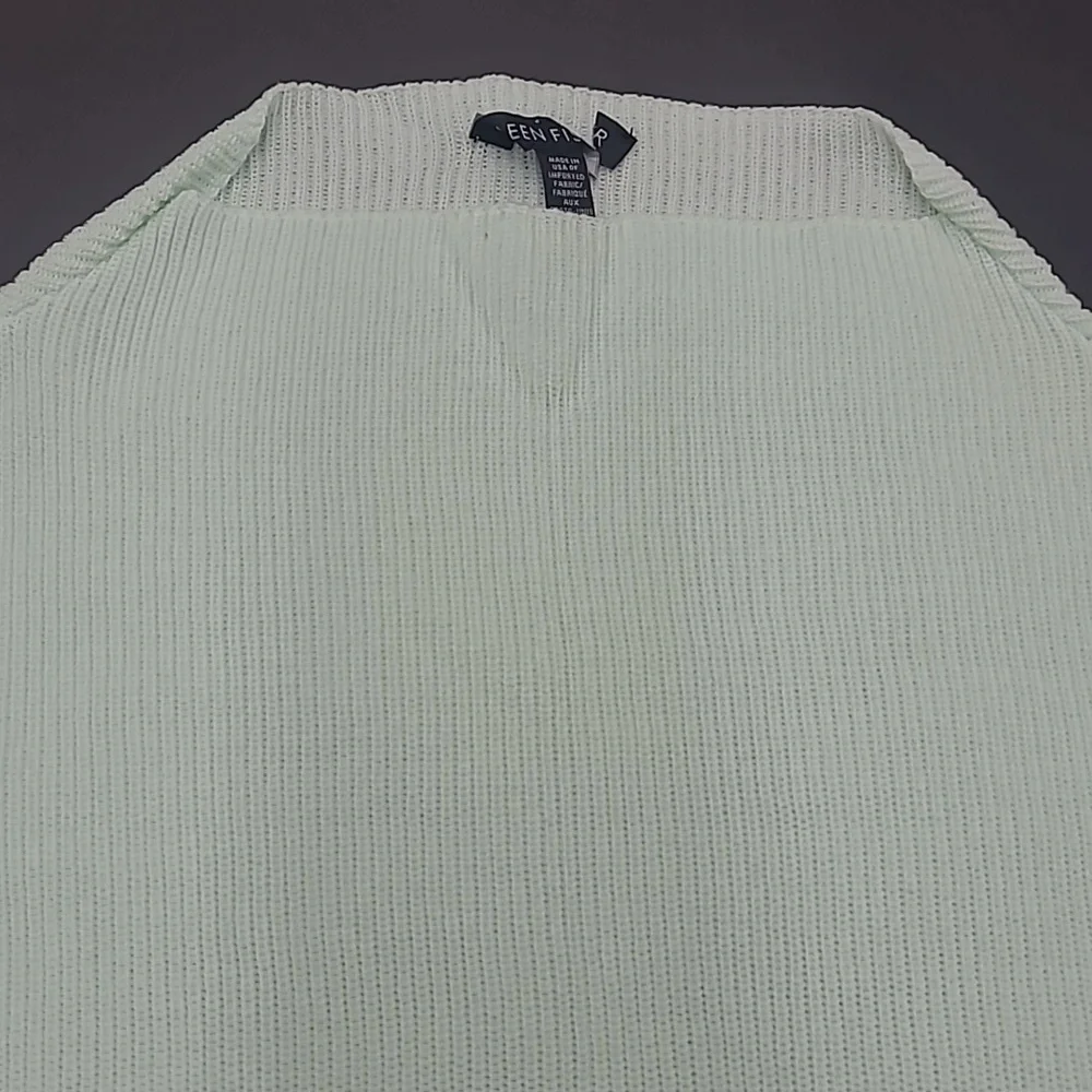 Eileen Fisher Seafoam Green Lightweight Ribbed Sweater S